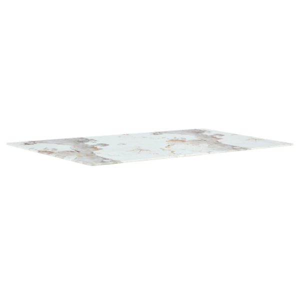 English Elm Modern Glass Dining Table with Gold V-shaped Steel Base Seats Six for Elegant Spaces W2827S00026
