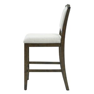 English Elm Counter Height Rubberwood Barstools Set of 2 Upholstered Seats for Kitchen Island Brown N752P377070D