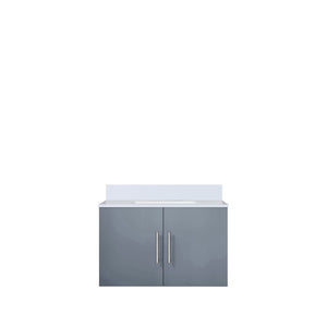English Elm Dark Grey 30in Bathroom Vanity with White Quartz Top, Soft-Close Drawer, Solid Wood, Scratch-Resistant Surface B2731P258573