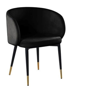 English Elm 1pc Velvet Barrel Back Accent Chair Gold Nailhead Trim Glamorous Curved Seat Black B011P496761