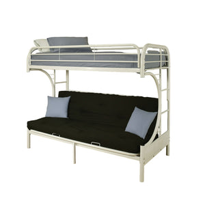 Homeroots White Twin Contemporary Metal Bunk Bed White Metal 285192