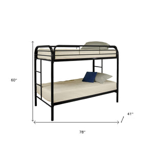 Homeroots Black Twin Contemporary Metal Bunk Bed Black Metal 285197