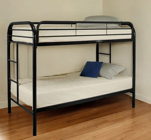 Homeroots Black Twin Contemporary Metal Bunk Bed Black Metal 285197