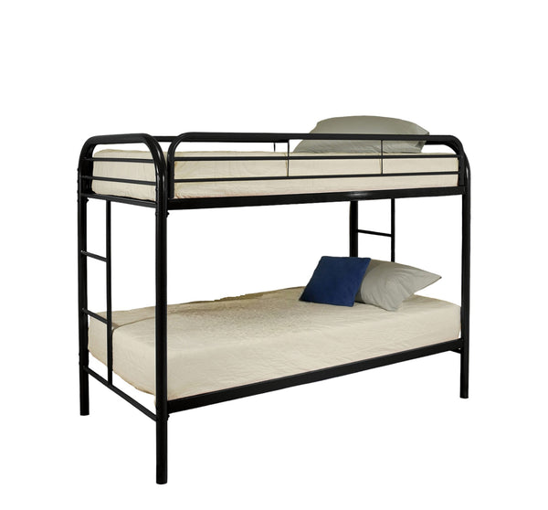Homeroots Black Twin Contemporary Metal Bunk Bed Black Metal 285197