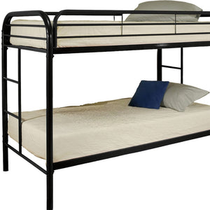 Homeroots Black Twin Contemporary Metal Bunk Bed Black Metal 285197