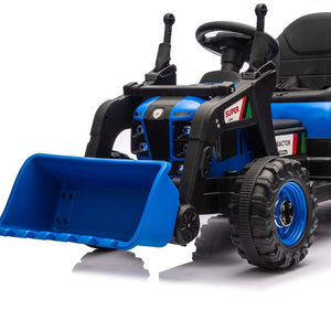 English Elm 24v Kids Electric Tractor with Swappable Construction Attachments and Parent Remote W1578P230011