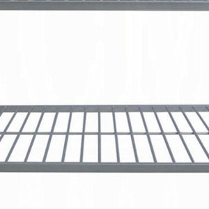 HomeRoots Gray Twin-Over-Twin Metal Bunk Bed with Safety Guardrails, Ideal for Kids’ Rooms, Space-Saving Design 285201