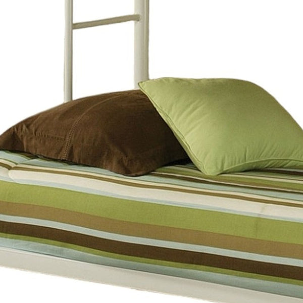 Homeroots White Twin Contemporary Metal Bunk Bed White Metal 285202