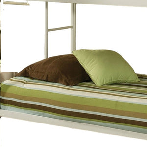 Homeroots White Twin Contemporary Metal Bunk Bed White Metal 285202