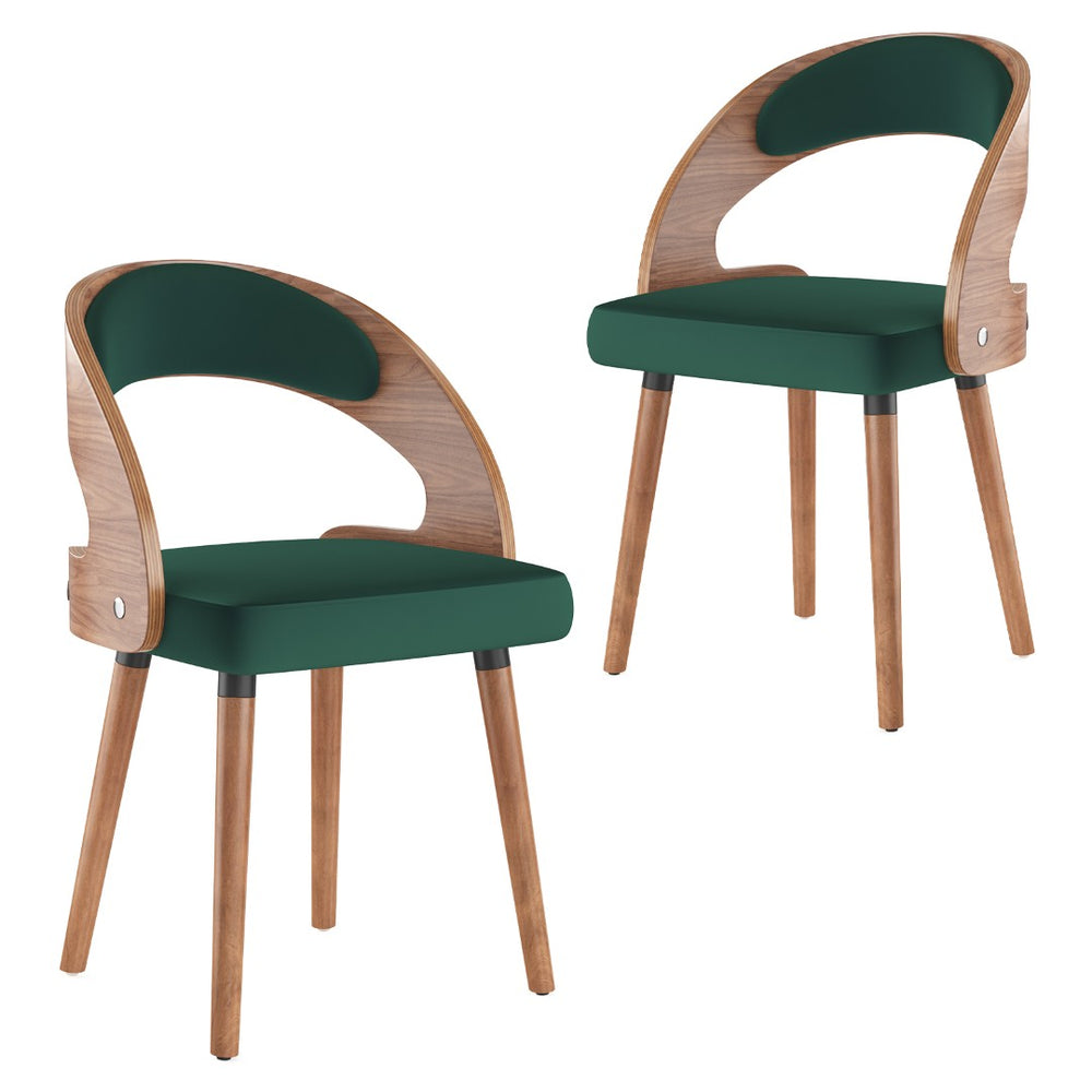 English Elm Swivel Counter Stools Set of 2 Rattan Back Pu Seat Mid Century Wood Frame Kitchen Dark Green T3623P433630