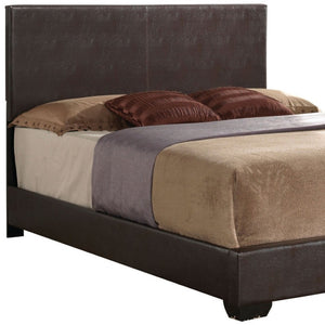 HomeRoots 86" Brown PU Eastern King Panel Bed - Contemporary Design with Plush Headboard & Sturdy Frame 285219