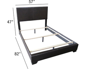 Homeroots 82" X 57" X 47" Full Black Pu Panel Bed  Polyurethane Foam 285225