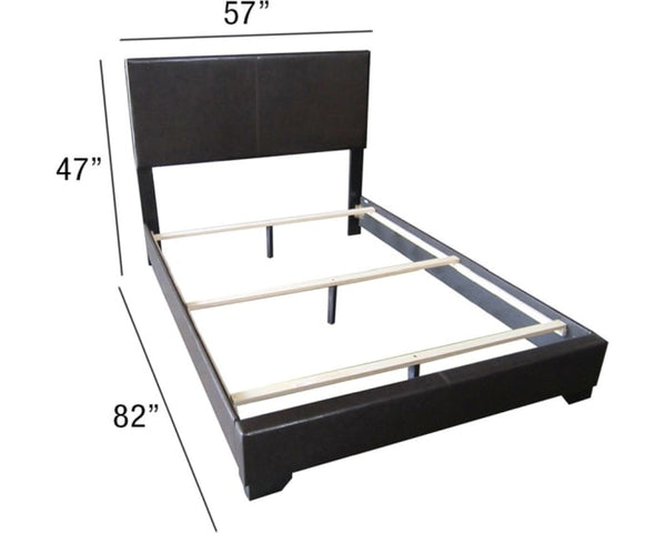 Homeroots 82" X 57" X 47" Full Black Pu Panel Bed  Polyurethane Foam 285225