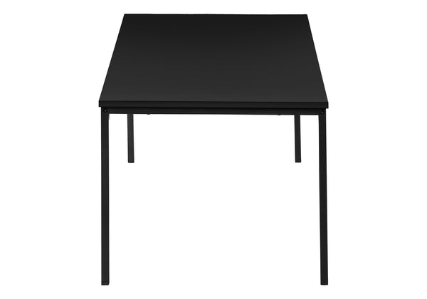 English Elm Table 3-Piece Set with Reclaimed-Look Laminate Tops and Sleek Metal Frame for Modern Living Rooms Black 48 L x 24 W x 4 H B2710P219974