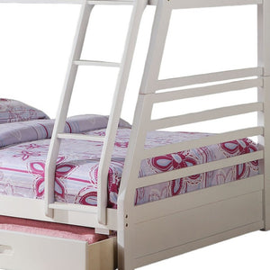 Homeroots White Full Transitional Bunk Bed  Wood 285311