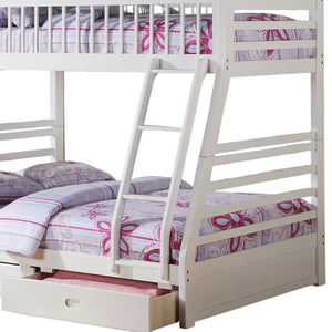 Homeroots White Full Transitional Bunk Bed  Wood 285311
