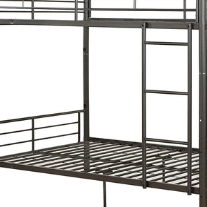 Homeroots 79" X 57" X 65" Gunmetal Metal Tube Full Over Full Bunk Bed Gunmetal Metal 285314