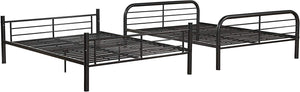 Homeroots 79" X 57" X 65" Gunmetal Metal Tube Full Over Full Bunk Bed Gunmetal Metal 285314