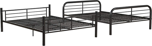 Homeroots 79" X 57" X 65" Gunmetal Metal Tube Full Over Full Bunk Bed Gunmetal Metal 285314