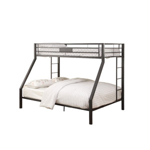 Homeroots 83" X 63" X 65" Sandy Black Metal Twin Xl Over Queen Bunk Bed  Metal 285320