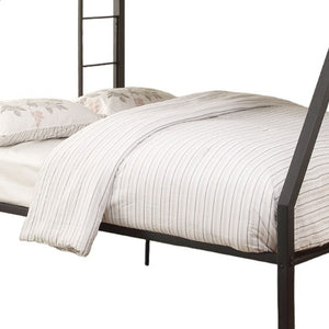 Homeroots 83" X 63" X 65" Sandy Black Metal Twin Xl Over Queen Bunk Bed  Metal 285320