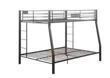 Homeroots Black Metal Finish Twin Over Full Bunk With Side Ladders  Metal 285321