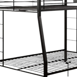 HomeRoots Twin Over Queen Bunk Bed - Modern Space-Saving Design with Sturdy Metal Frame and Safety Features Full Xl Over Queen 285321