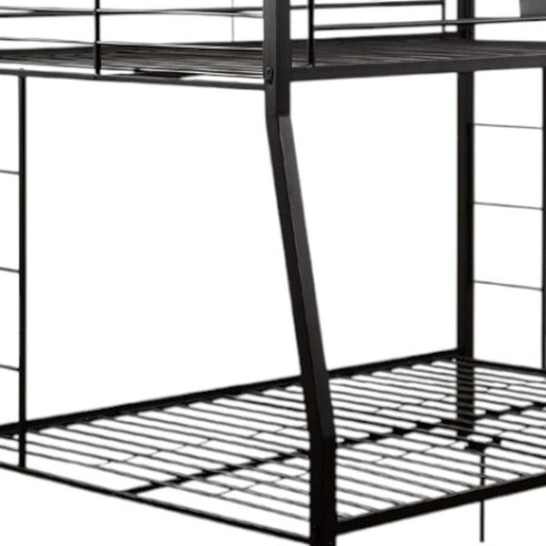 HomeRoots Twin Over Queen Bunk Bed - Modern Space-Saving Design with Sturdy Metal Frame and Safety Features Full Xl Over Queen 285321