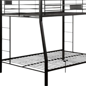 HomeRoots Twin Over Queen Bunk Bed - Modern Space-Saving Design with Sturdy Metal Frame and Safety Features Full Xl Over Queen 285321