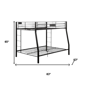 HomeRoots Twin Over Queen Bunk Bed - Modern Space-Saving Design with Sturdy Metal Frame and Safety Features Full Xl Over Queen 285321
