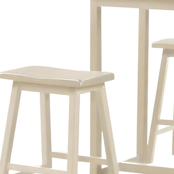 HomeRoots 43" Elegant Three-Piece Solid Wood Bar Table in Warm Beige - Perfect for Restaurants & Home Use 285353