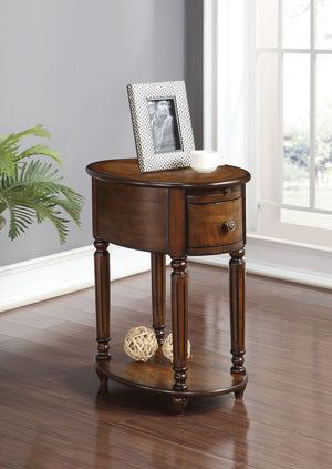 Homeroots Dark Oak Finish Oval Side Or End Table   285366