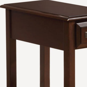 Homeroots 23" Brown Solid Wood End Table With Drawer And Shelf Dark Cherry  285375