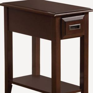 Homeroots 23" Brown Solid Wood End Table With Drawer And Shelf Dark Cherry  285375