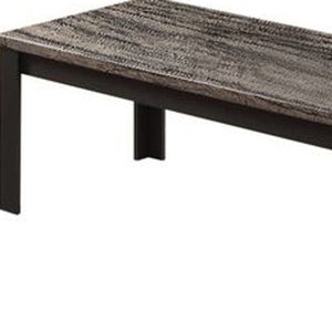 Homeroots 48" X 24" X 18" 2pc Faux Marble And Black Pack Coffee And End Table Set   285389