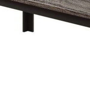 Homeroots 48" X 24" X 18" 2pc Faux Marble And Black Pack Coffee And End Table Set   285389