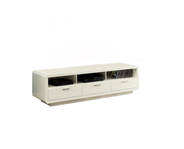 Homeroots 63" X 18" X 18" White Mdf Tv Stand  Manufactured Wood 285405