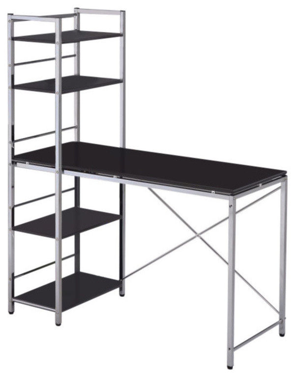 Homeroots 47" Black And Silver Computer Desk   285414