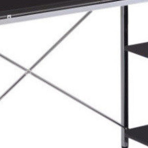 Homeroots 47" Black And Silver Computer Desk   285414