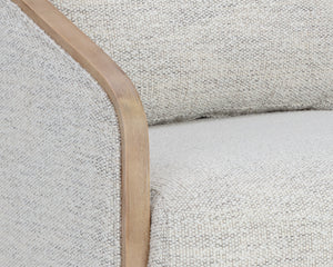 Sunpan Tasia Swivel Lounge Chair - Contemporary Design with Natural Birch Wood Frame for Stylish Comfort Merino Cotton