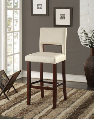 Homeroots " White And Espresso Solid Wood Bar Chair   285467