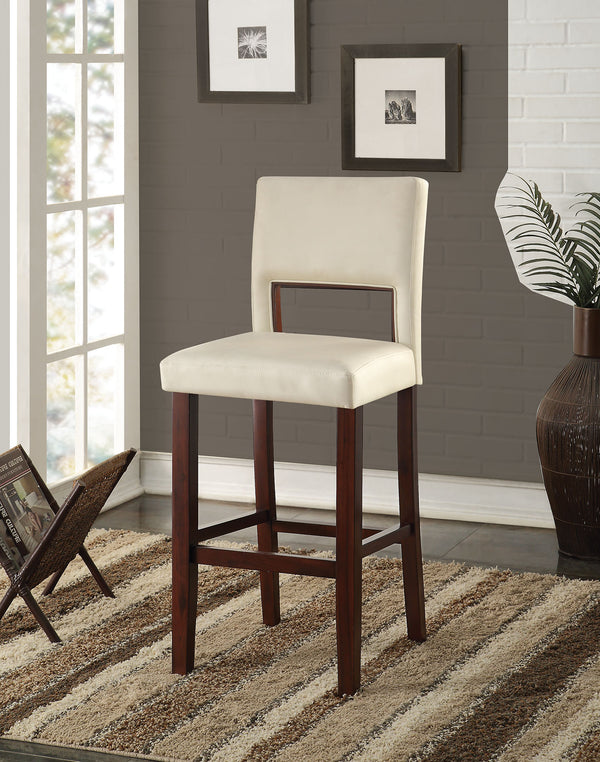 Homeroots " White And Espresso Solid Wood Bar Chair   285467