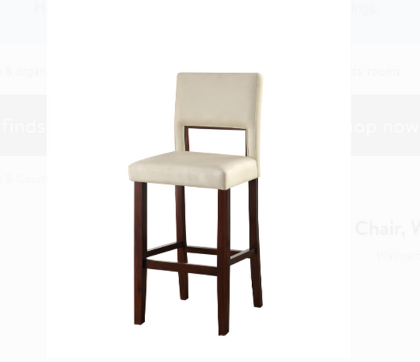 Homeroots " White And Espresso Solid Wood Bar Chair   285467