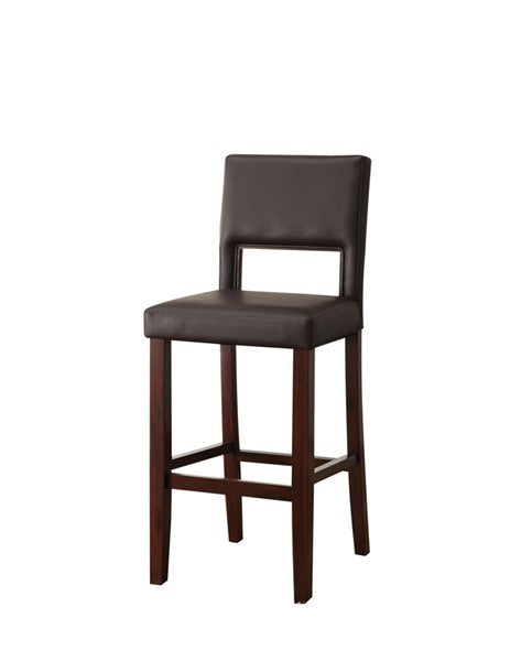 Homeroots 30" Black And Espresso Solid Wood Bar Height Bar Chair   285468