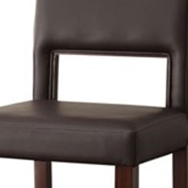 HomeRoots 30" Black and Espresso Solid Wood Bar Chair - Stylish Comfort with Durable Design for Home Bars 285468