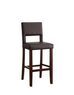 HomeRoots 30" Black and Espresso Solid Wood Bar Chair - Stylish Comfort with Durable Design for Home Bars 285468