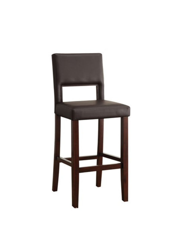 HomeRoots 30" Black and Espresso Solid Wood Bar Chair - Stylish Comfort with Durable Design for Home Bars 285468