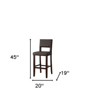 HomeRoots 30" Black and Espresso Solid Wood Bar Chair - Stylish Comfort with Durable Design for Home Bars 285468