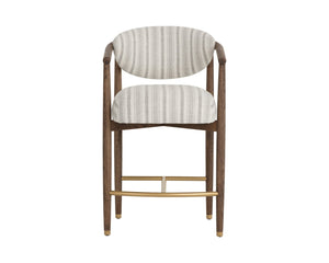 Sunpan SIGRID Counter Stool – Stylish Antique Brown with Gifford Script Upholstery for Ultimate Comfort 112742