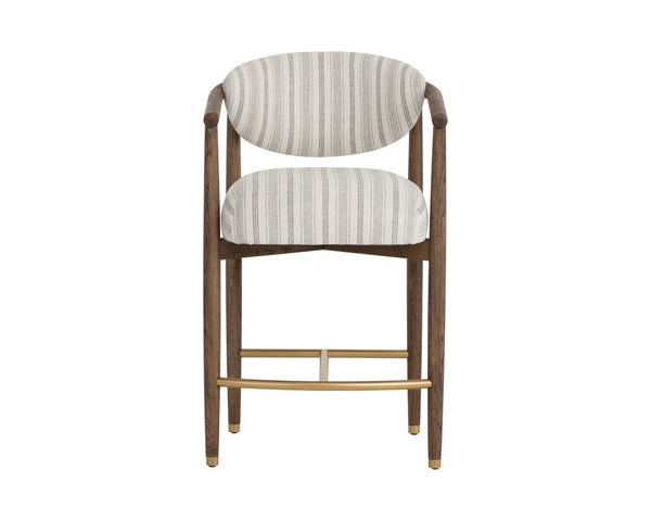 Sunpan SIGRID Counter Stool – Stylish Antique Brown with Gifford Script Upholstery for Ultimate Comfort 112742